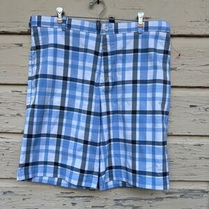 Nike Golf Dri-Fit Summer Flat Front Plaid Shorts 36 12 inch inseam